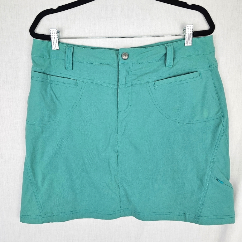 Athleta Dipper Hiking Skort Green Mini Skirt Lined Women's Size 12